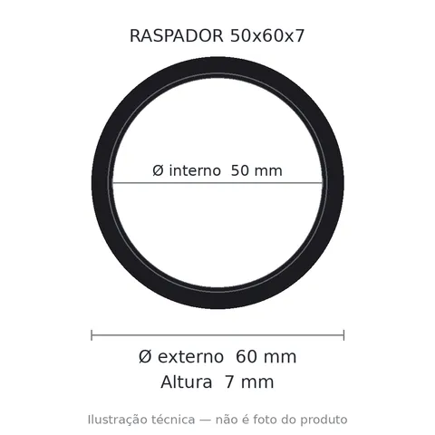 Raspador C Carcaca 50x60x7 9 50 Gag-pu 50x60x7