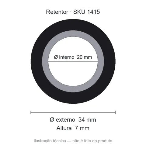 Retentor Automotivo 20 mm x 34 mm x 7 mm - 02311 20x34x7 BR