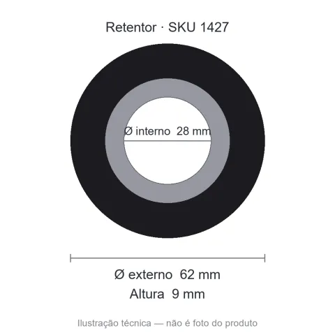 Retentor 28 mm x 62 mm x 9 mm - 28x62x9 BRG