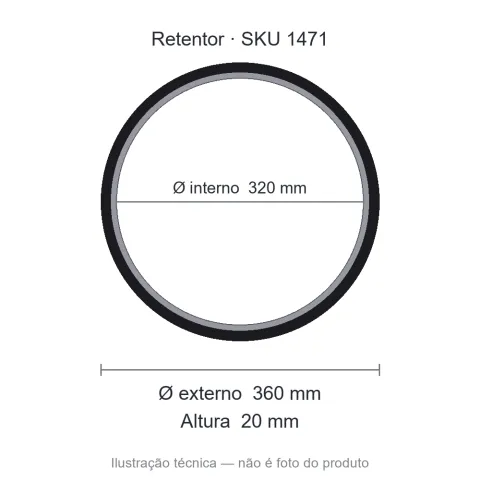 Retentor 320 mm x 360 mm x 20 mm TECH 320x360x20 BRG