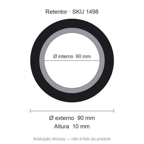 Retentor Agrícola 60 mm x 90 mm x 10 mm - 60x90x10 -00517 BR