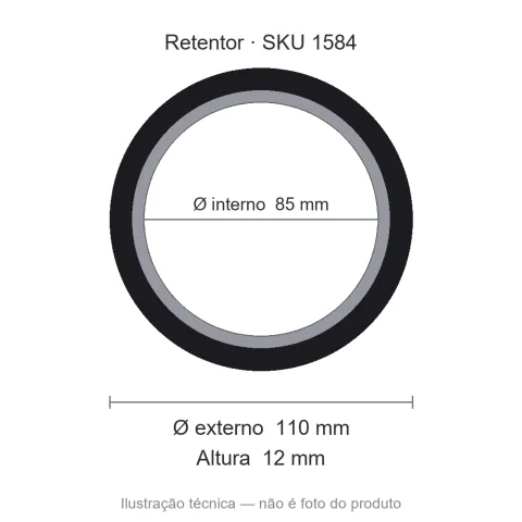 Retentor 85 mm x 110 mm x 12 mm NORD 85x110x12 01767 BRG