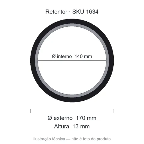 Retentor 140 mm x 170 mm x 13 mm TECH 140x170x13 BRGF