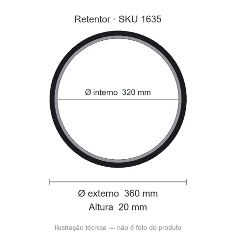 Retentor 320 mm x 360 mm x 20 mm TECH 320x360x20 BRGF