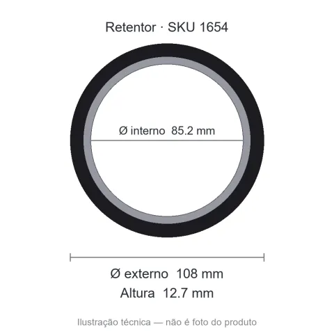 Retentor 85,2 mm x 108 mm x 12,7 mm - 85,2x108x12,7MM