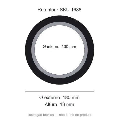 Retentor 130 mm x 180 mm x 13 mm - 130.00x180.00x13.00 NBR R2