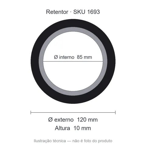 Retentor 85 mm x 120 mm x 10 mm TECH 85x120x10 BR