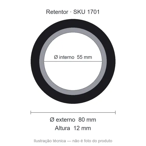Retentor 55 mm x 80 mm x 12 mm TECH 55x80x12 BRG