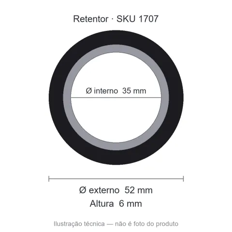 Retentor 35 mm x 52 mm x 6 mm ZSG 35x52x6 BRG