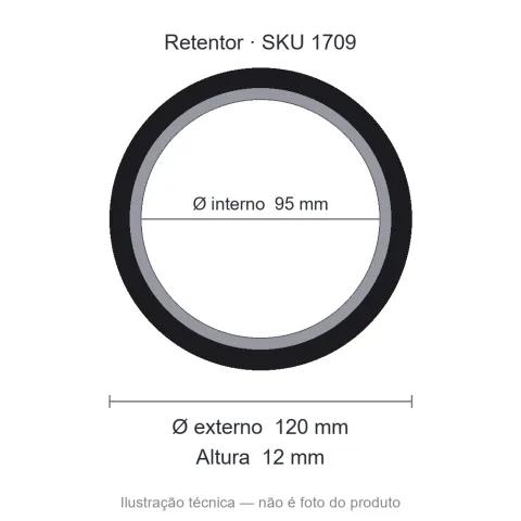 Retentor 95 mm x 120 mm x 12 mm ZSG 95x120x12 BRG