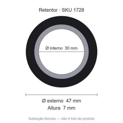 Retentor 30 mm x 47 mm x 7 mm ARCA 30x47x7 02376BRG