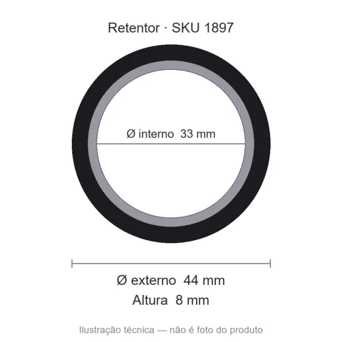 Retentor 33 mm x 44 mm x 8 mm ARCA 33,00x44,00x8,00 07687BAG
