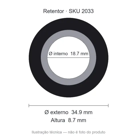 Retentor 18,7 mm x 34,9 mm x 8,7 mm SAV 00745 18,70x34,90x8,70