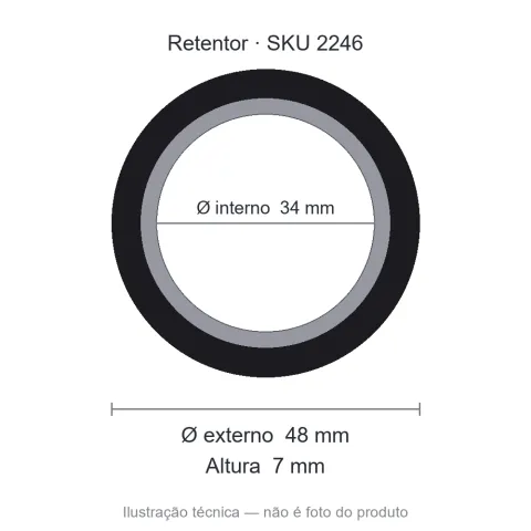 Retentor 34 mm x 48 mm x 7 mm BRG NBR 34x48x7