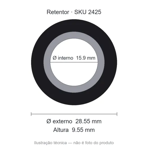 Retentor 15,9 mm x 28,55 mm x 9,55 mm SAV 15,90x28,55x9,55 7896