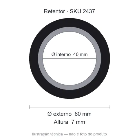 Retentor 40 mm x 60 mm x 7 mm TECH 40x60x07 BRG