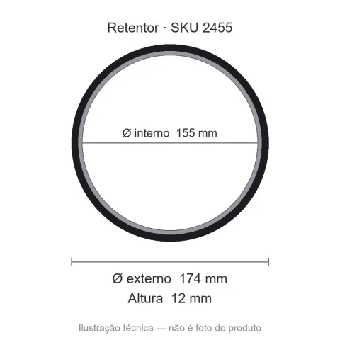 Retentor 155 mm x 174 mm x 12 mm - 155,00x174,00x12,00