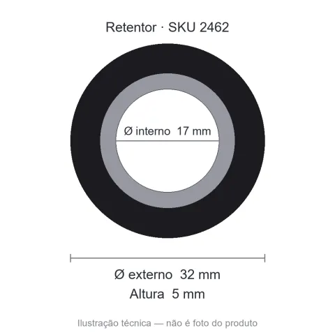 Retentor 17 mm x 32 mm x 5 mm ARCA 17x32x5 BRG