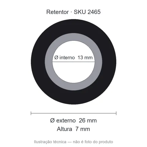 Retentor 13 mm x 26 mm x 7 mm NORD 02373 13x26x7 BRG