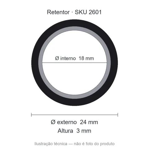 Retentor 18 mm x 24 mm x 3 mm SAV 18x24x3 7867
