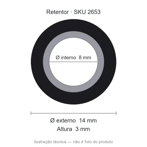 Retentor 8 mm x 14 mm x 3 mm SAV 8x14x3 7882
