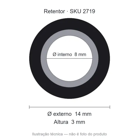 Retentor 8 mm x 14 mm x 3 mm SAV 8x14x3 7882