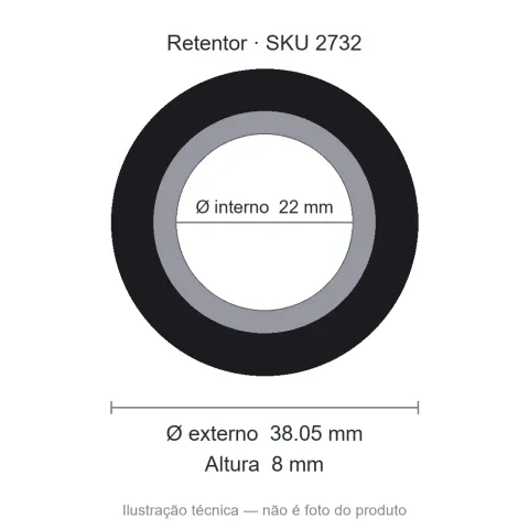 Retentor 22 mm x 38,05 mm x 8 mm SAV 22x38,05x8 7874