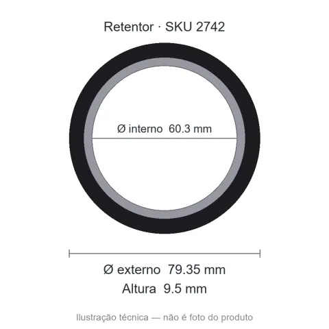 Retentor 60,3 mm x 79,35 mm x 9,5 mm SAV 60,30x79,35x9,5 2077