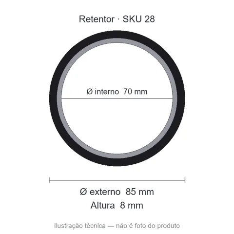 Retentor 70 mm x 85 mm x 8 mm - 70x85x8 44387