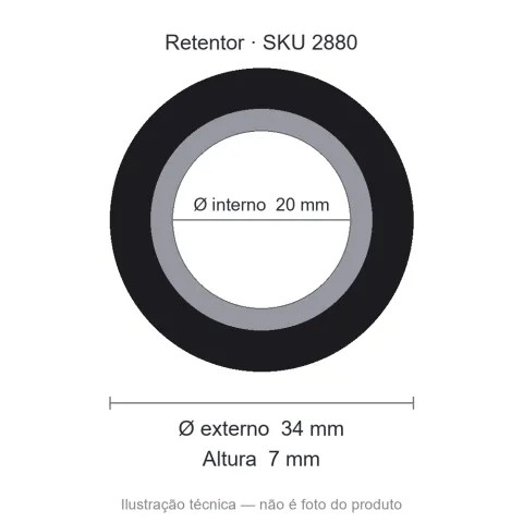 Retentor 20 mm x 34 mm x 7 mm NORD 20x34x07 BRG