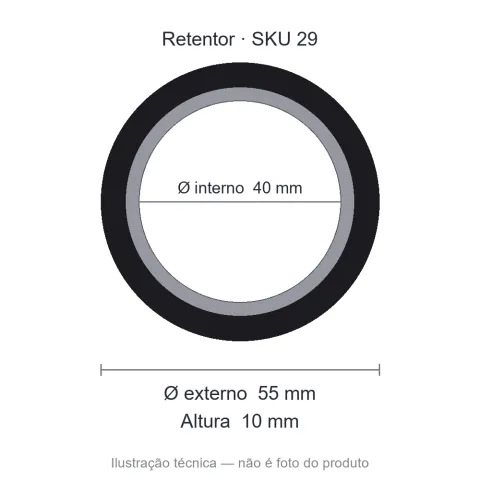 Retentor 40 mm x 55 mm x 10 mm - 40x55x10 44942 BRG NORD