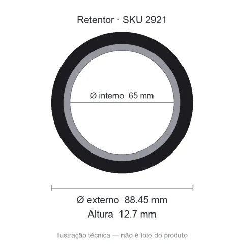Retentor 65 mm x 88,45 mm x 12,7 mm - 65x88,45x12,70 BAG