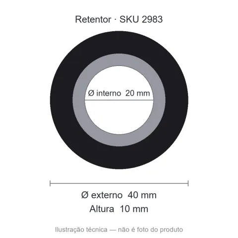 Retentor 20 mm x 40 mm x 10 mm ZSG 20x40x10 BRG