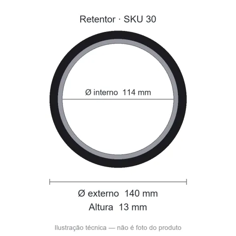 Retentor 114 mm x 140 mm x 13 mm - 114x140x13 NBR