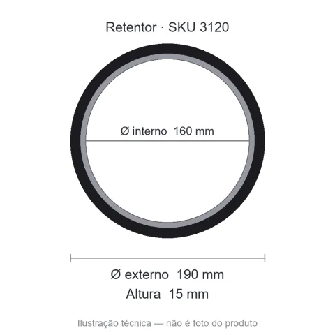 Retentor 160 mm x 190 mm x 15 mm SAV 160x190x15 BRG