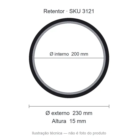 Retentor 200 mm x 230 mm x 15 mm SAV 200x230x15 BRG