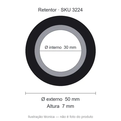 Retentor 30 mm x 50 mm x 7 mm ZSG 30x50x7 BRG