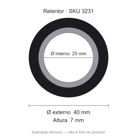 Retentor 25 mm x 40 mm x 7 mm ZSG 25x40x7 BRG 44469