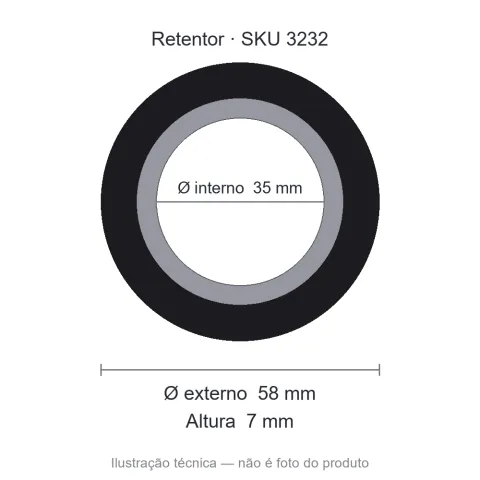 Retentor 35 mm x 58 mm x 7 mm ZSG 35x58x7 BRG