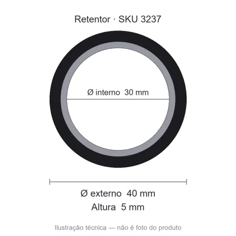Retentor 30 mm x 40 mm x 5 mm NORD 30x40x5 BRG Viton