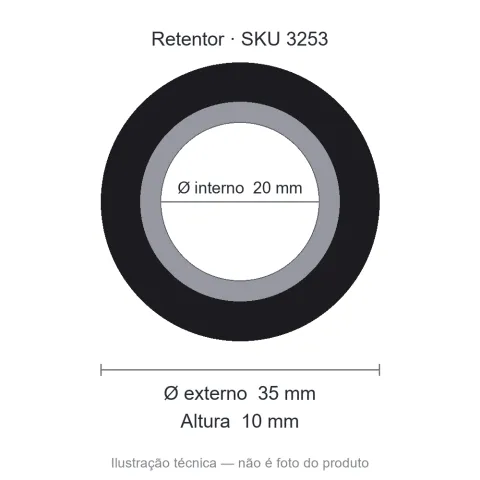 Retentor 20 mm x 35 mm x 10 mm ZSG 20x35x10 BRG