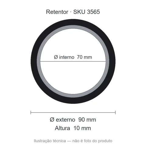 Retentor 70 mm x 90 mm x 10 mm SAV 70x90x10 BRG Viton