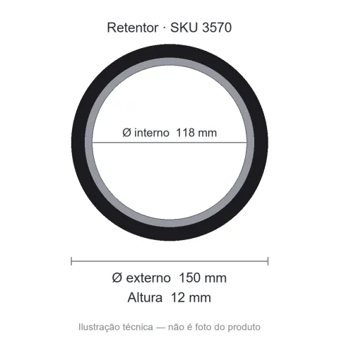 Retentor 118 mm x 150 mm x 12 mm ZSG 118x150x12 BRG