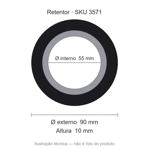 Retentor 55 mm x 90 mm x 10 mm ZSG 55x90x10 BRG
