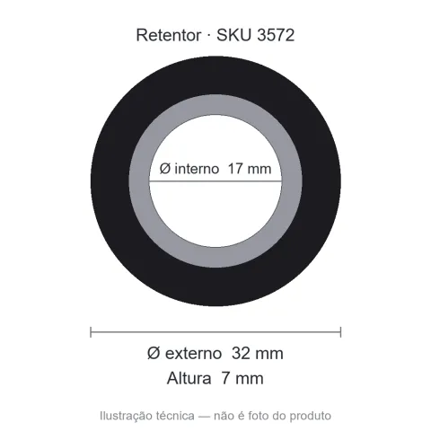 Retentor 17 mm x 32 mm x 7 mm ZSG 17x32x7 BRG