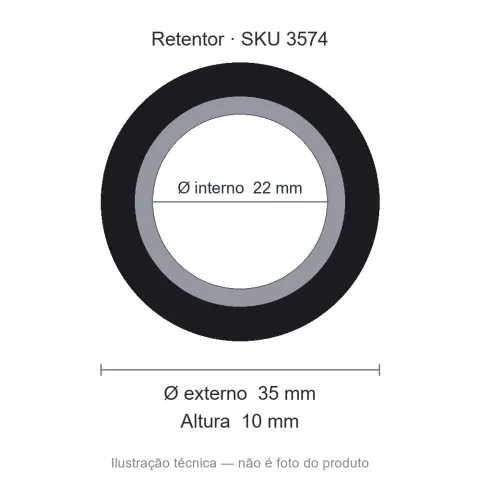 Retentor 22 mm x 35 mm x 10 mm ZSG 22x35x10 BRG