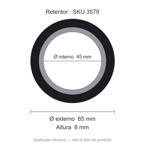 Retentor 45 mm x 65 mm x 8 mm ZSG 45x65x8 BRG Viton