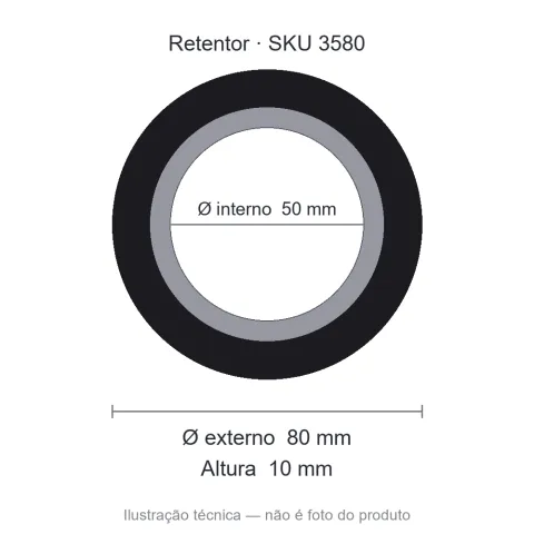 Retentor 50 mm x 80 mm x 10 mm ZSG 50x80x10 BRG Viton