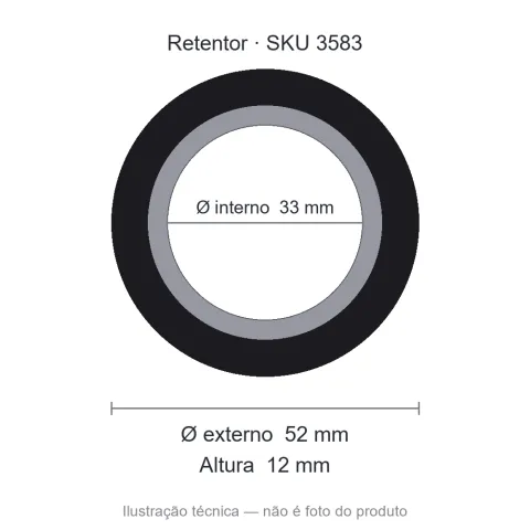 Retentor 33 mm x 52 mm x 12 mm 33x52x12 =5152