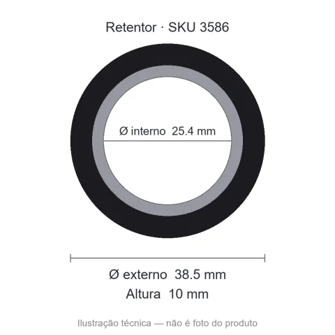 Retentor 25,4 mm x 38,5 mm x 10 mm - 25,4x38,5x10 00141 BRG
